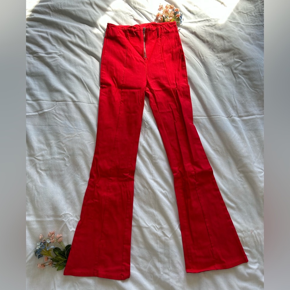 Red Flare Pants